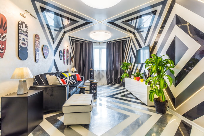 Plafond inhabituel à motif