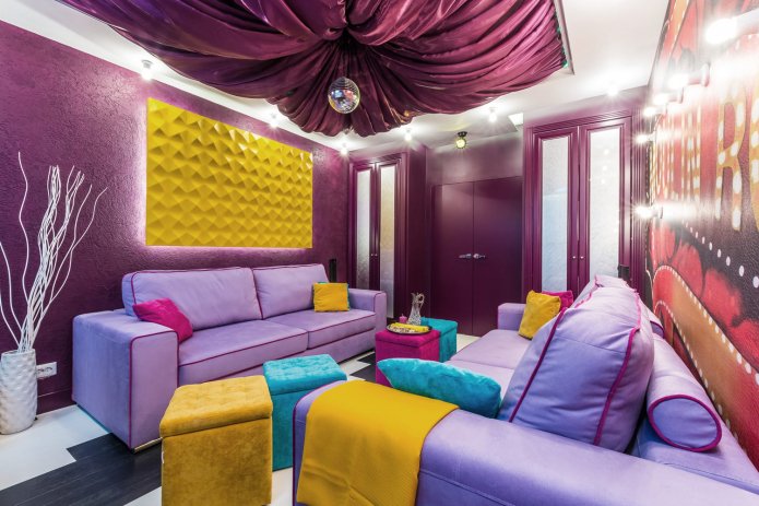 Décoration de plafond en tissu