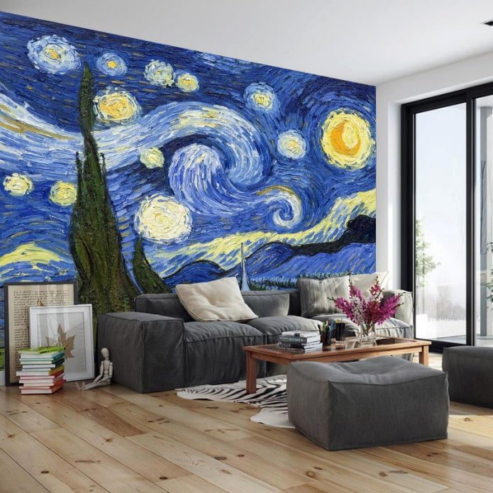 Papier peint photo avec des peintures d'artistes pour l'intérieur