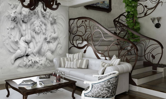 Papier peint photo à l'intérieur dans le style Art Nouveau