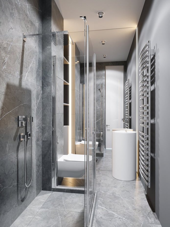 Salle de bain avec douche