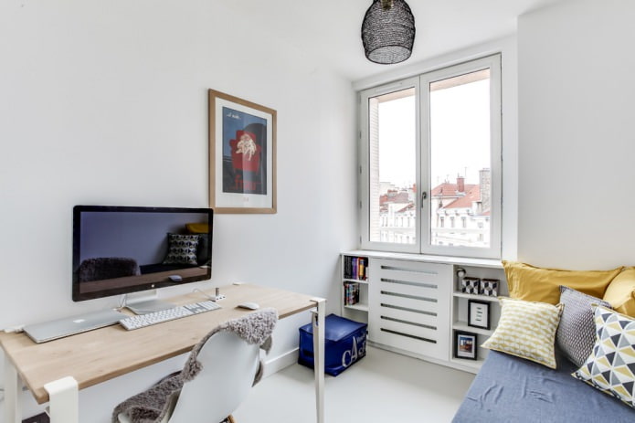 Grille blanche pour batteries de style scandinave