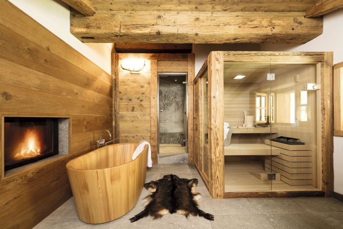salle de bain de style chalet