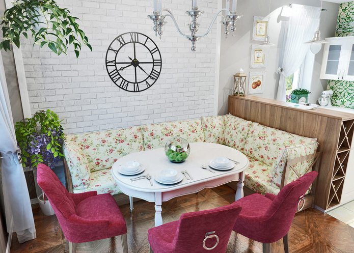 conception d'une petite cuisine-salon de style provençal
