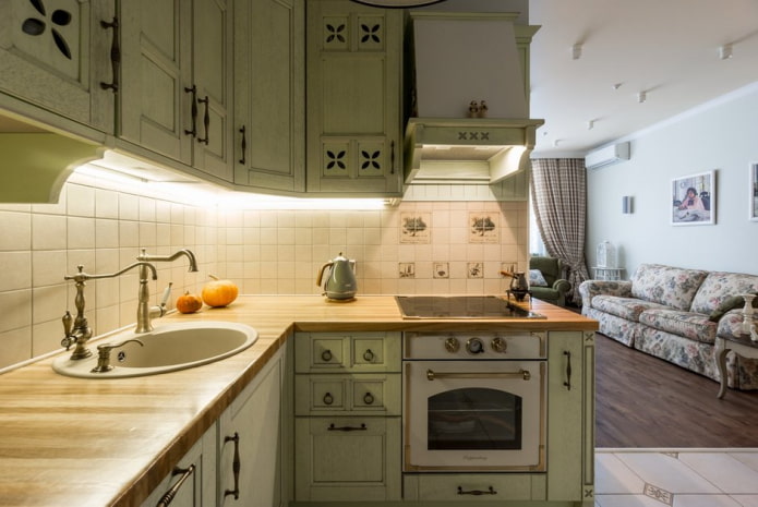 Cuisine aux tons olive