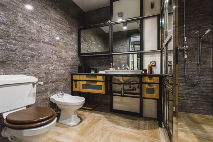 ameublement d'une salle de bain style loft