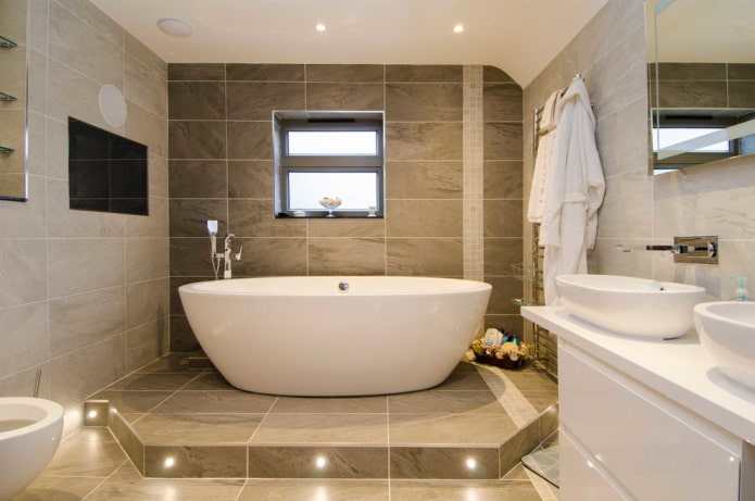 spots dans la salle de bain