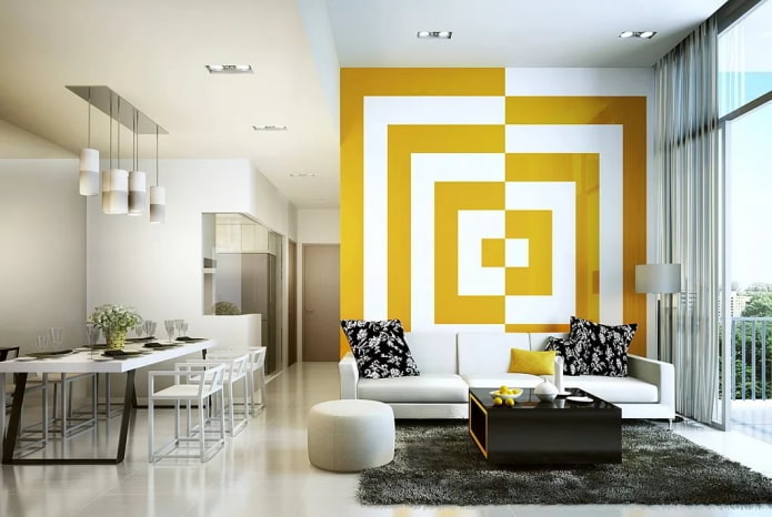 Fond d'écran 3D avec géométrie à l'intérieur