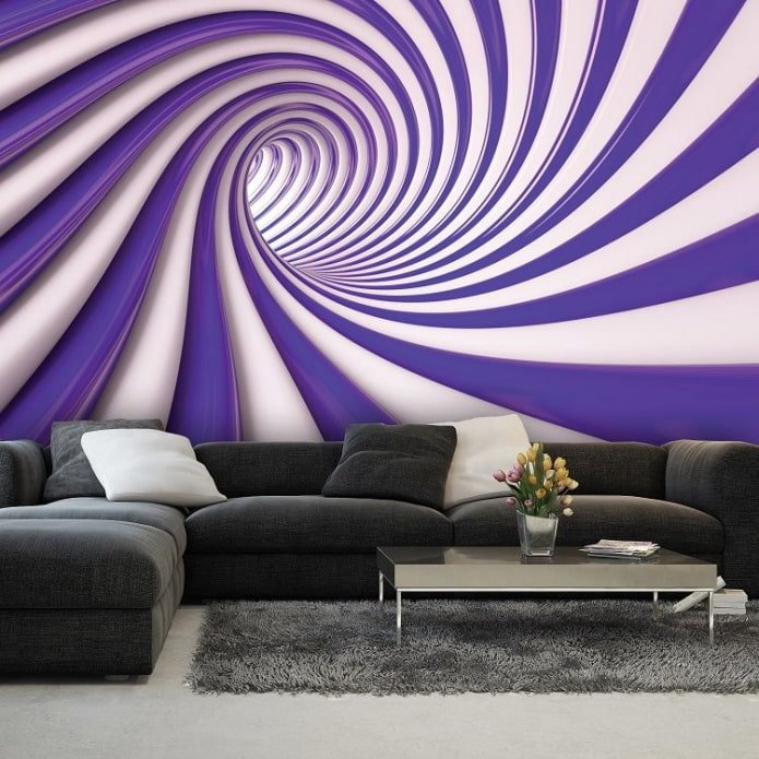 Papier peint abstrait 3D dans le salon