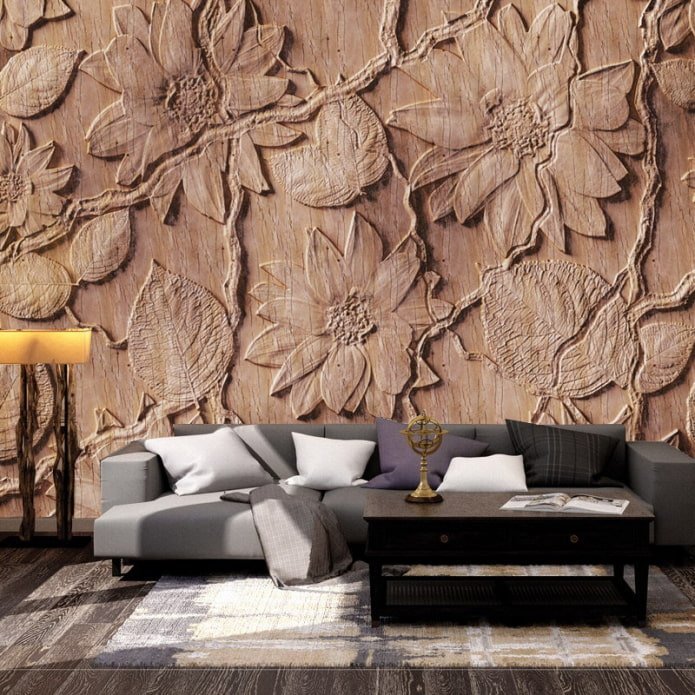 Papier peint 3D dans le salon