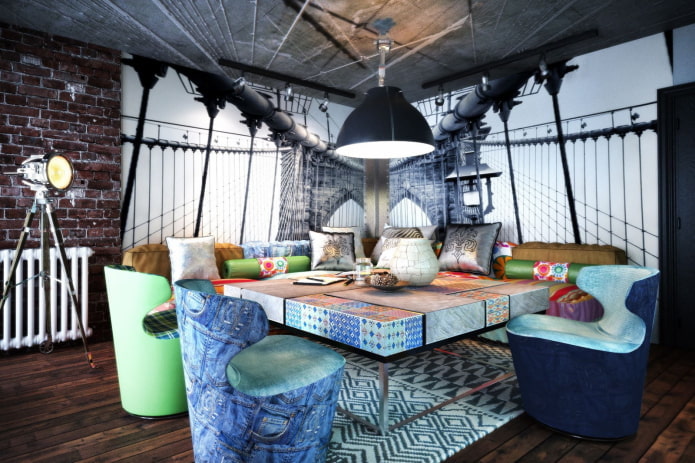 Papier peint photo 3D de style loft