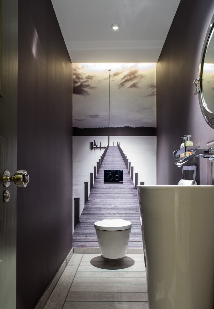 Papier peint photo 3D dans la salle de bain