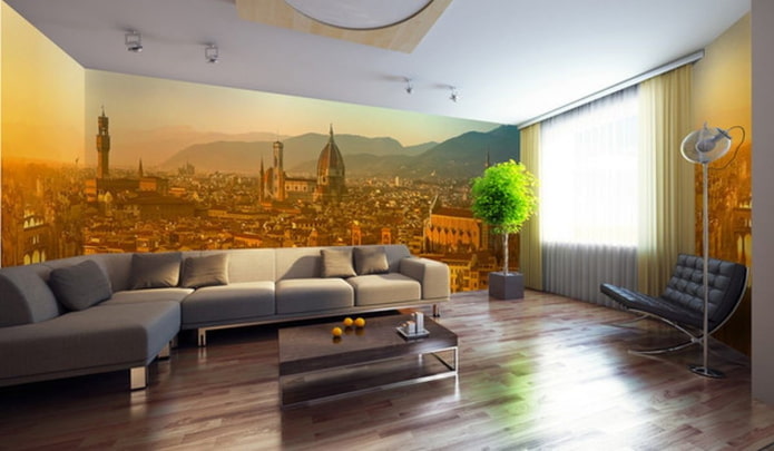 Papier peint 3D d'angle pour l'intérieur