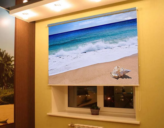 Stores enrouleurs 3D avec images de la mer