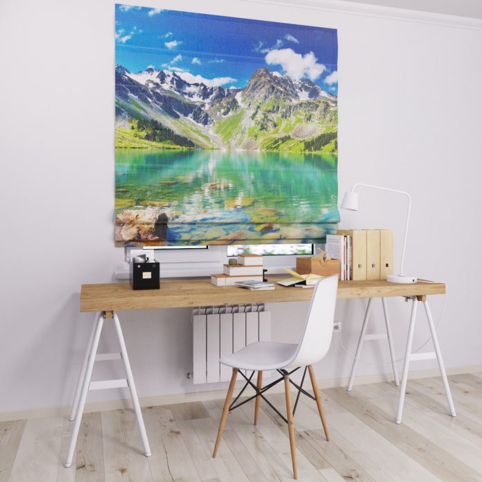 Stores romains 3D à l'effigie de montagnes