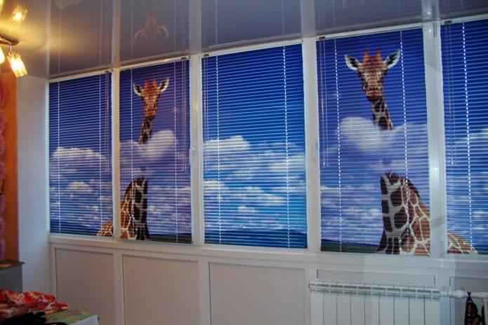 Stores 3D avec une image de girafe