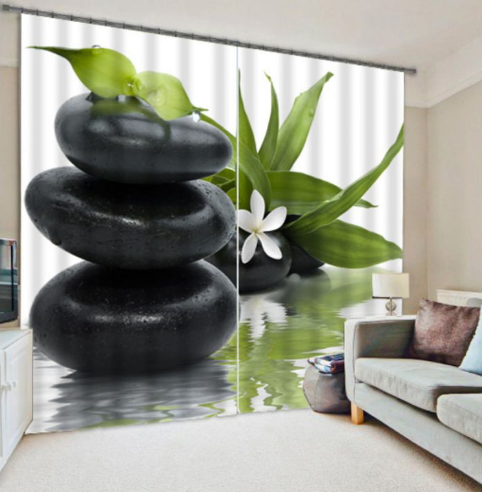 Rideaux 3D avec images de pierres