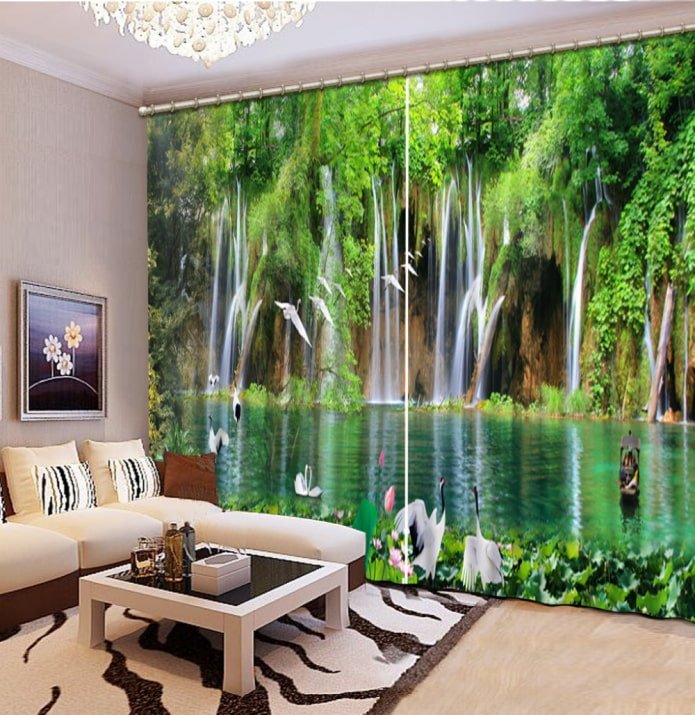 Rideaux 3D avec images de la nature