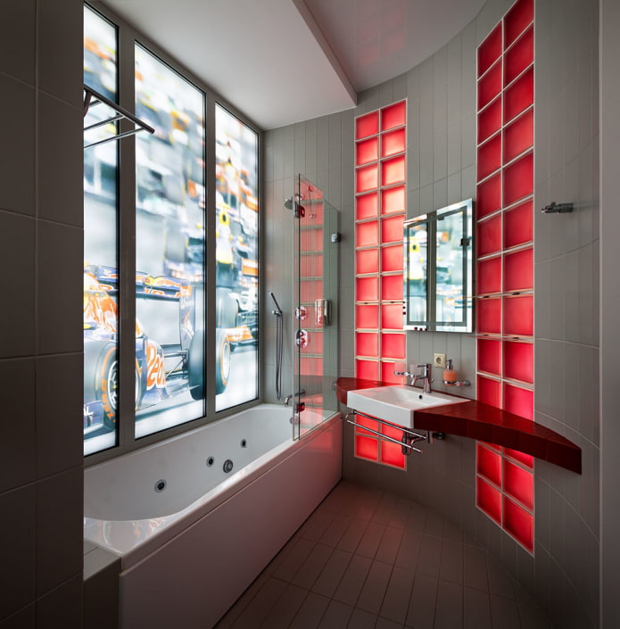 Rideaux 3D dans la salle de bain
