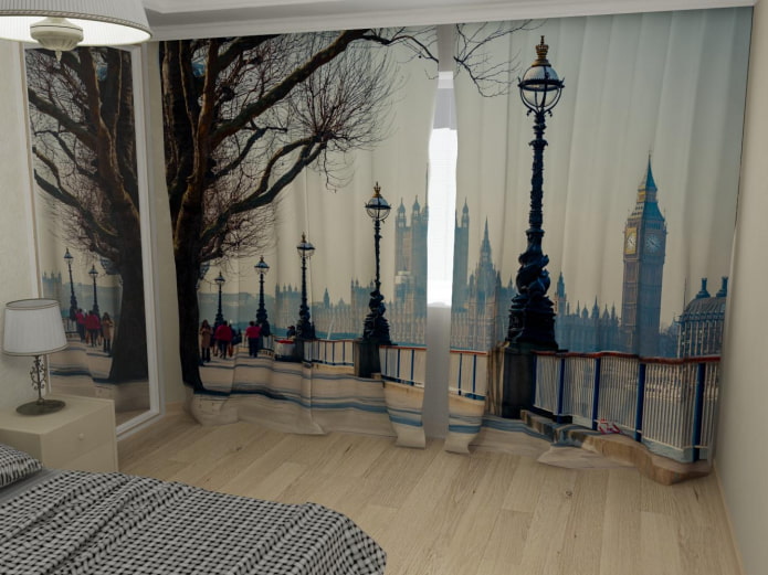 Rideaux 3D dans la chambre