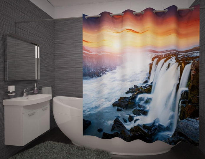 Rideaux 3D dans la salle de bain