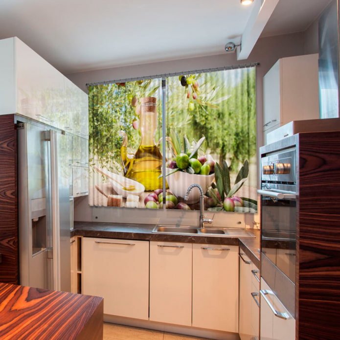 Rideaux 3D dans la cuisine