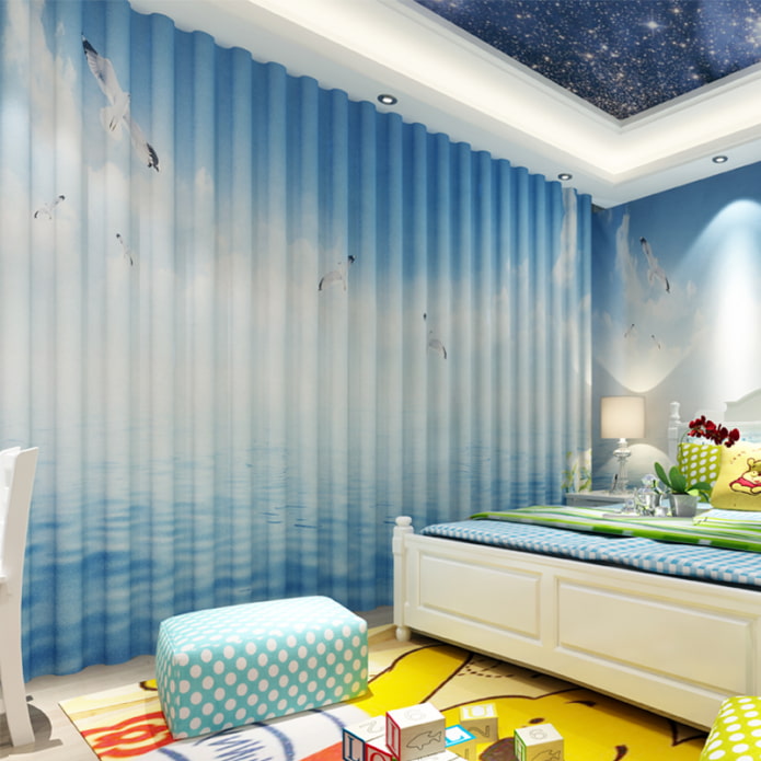Rideaux 3D dans la chambre