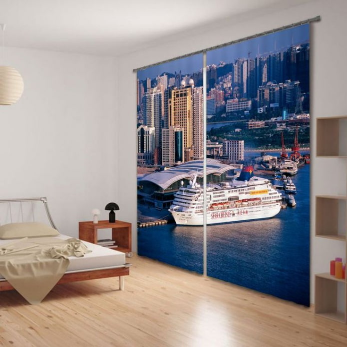 Rideaux 3D dans la chambre