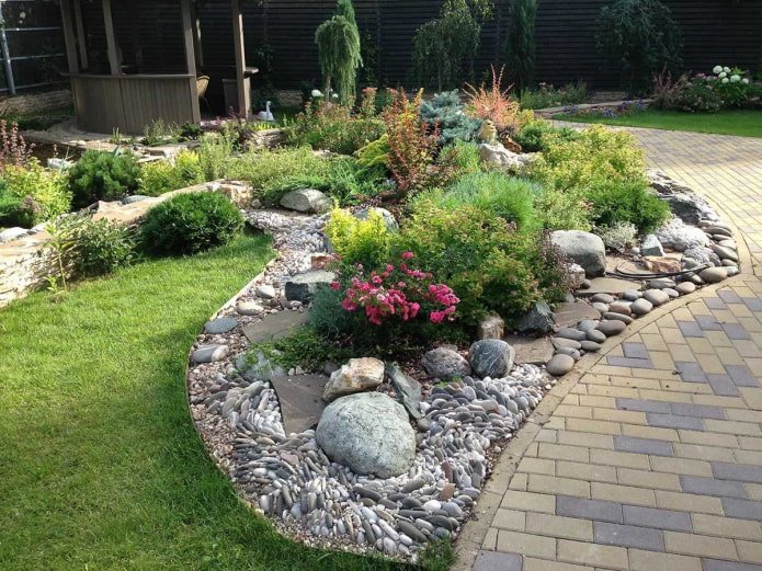 Jardin alpin le long du chemin