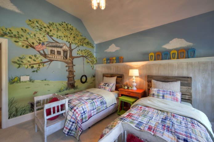Intérieur d'une chambre d'enfant de style américain
