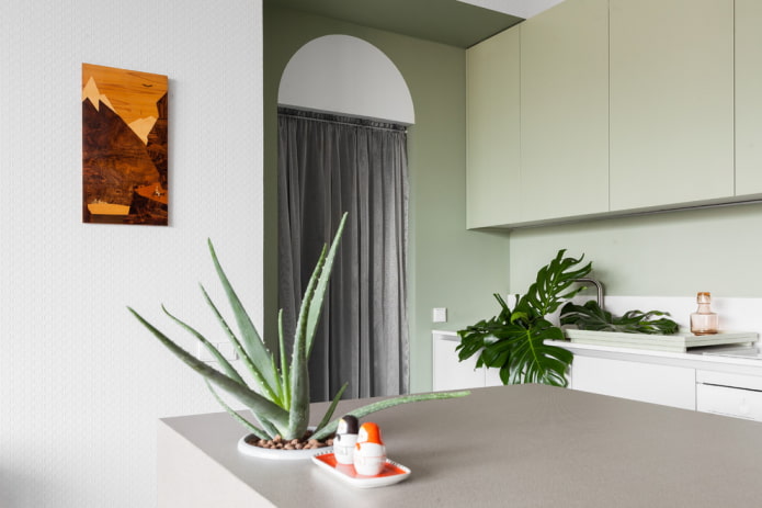 Une arche au lieu d'une porte dans la cuisine