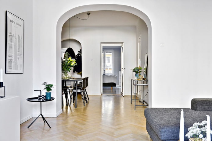 Arche dans l'intérieur scandinave