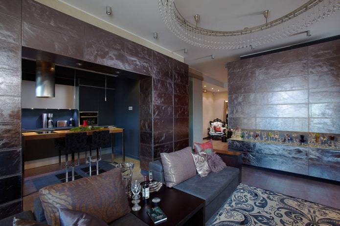 arche carrelée dans le salon