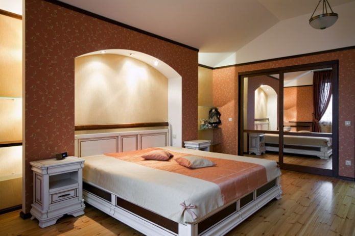 arche en placoplâtre à l'intérieur de la chambre