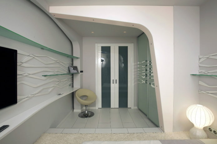Arc en placoplâtre à l'intérieur, style high-tech