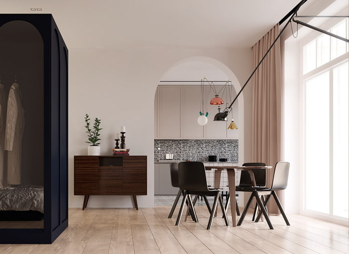 arche en placoplâtre dans un intérieur de style moderne