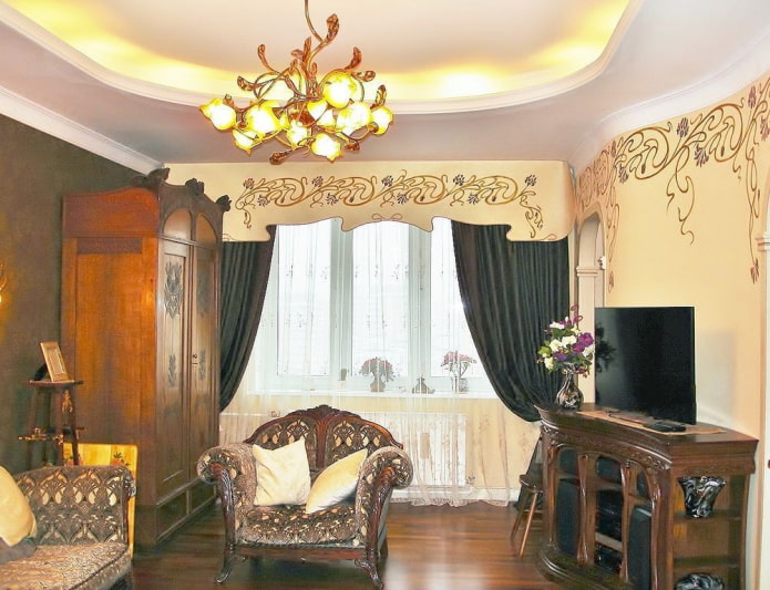 lambrequins en forme de style art nouveau