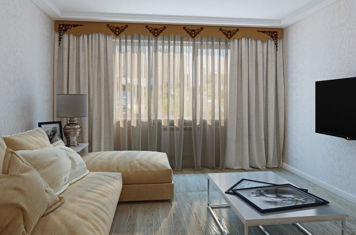 lambrequin avec appliques à l'intérieur