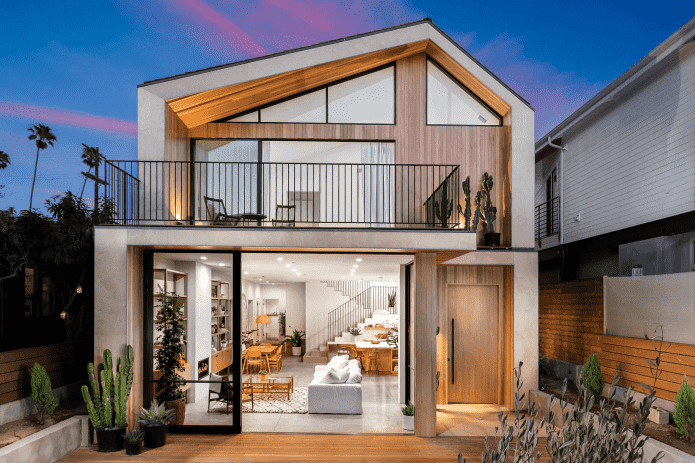 projet de maison avec balcon ouvert