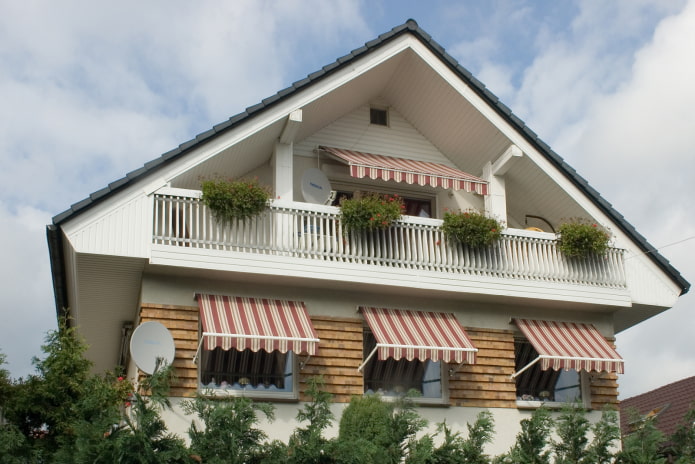 Projet de balcon avec auvent dans une maison privée