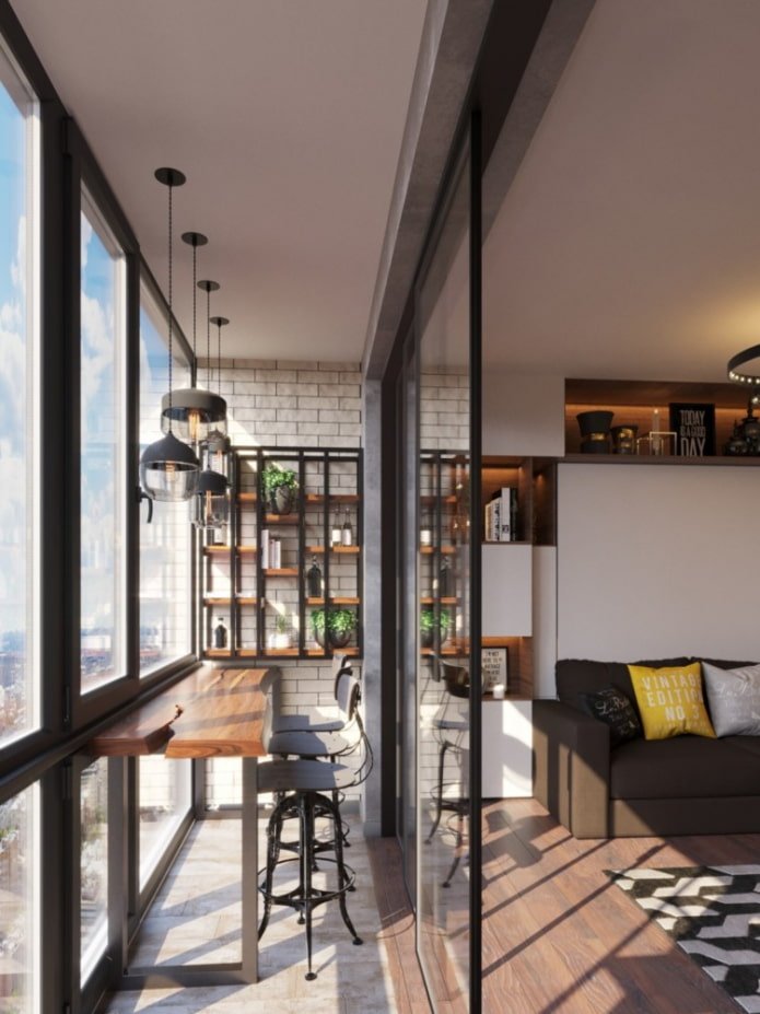 Comptoir de bar sur la loggia