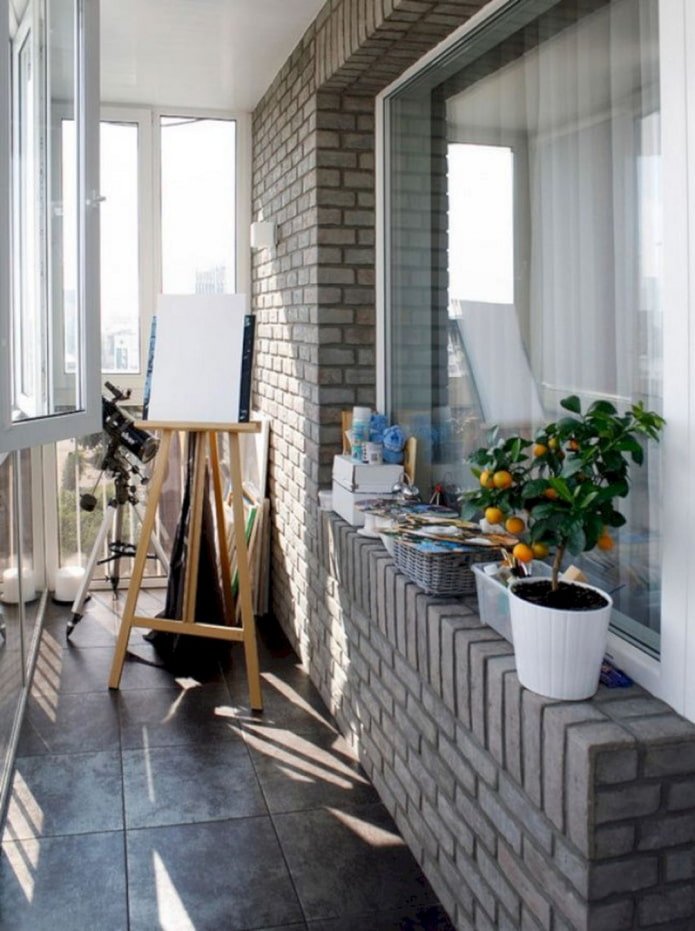 Espace créatif sur la loggia