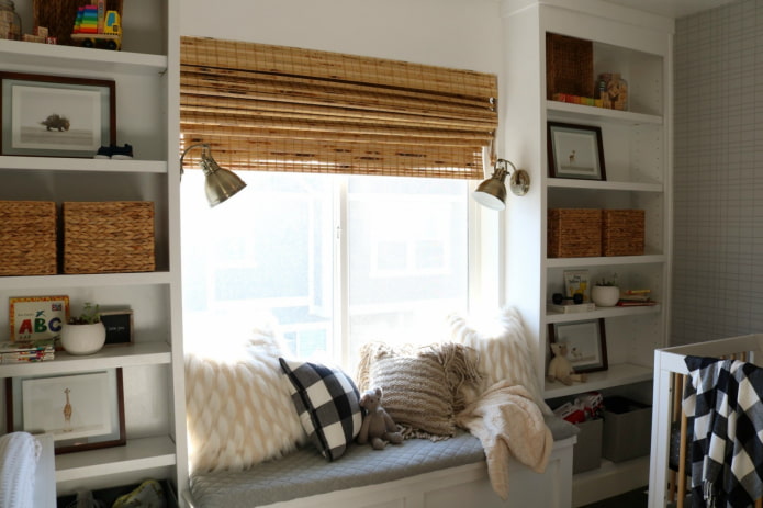 rideaux en bambou couleur ocre