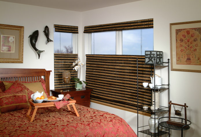 Rideaux en bambou de style oriental