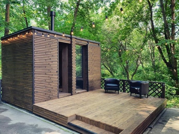 Bain modulaire avec terrasse