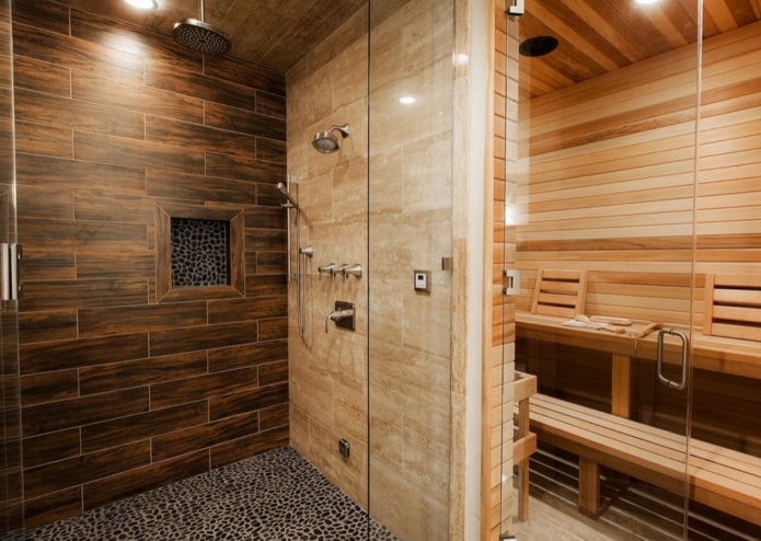 douche dans un bain public