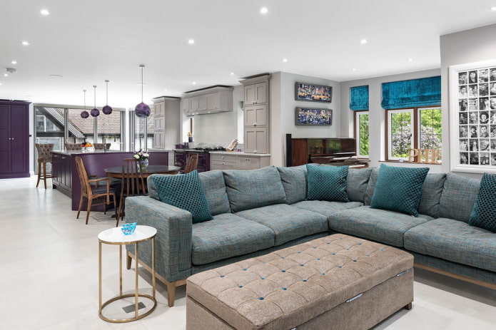 stores romains en velours pour le salon