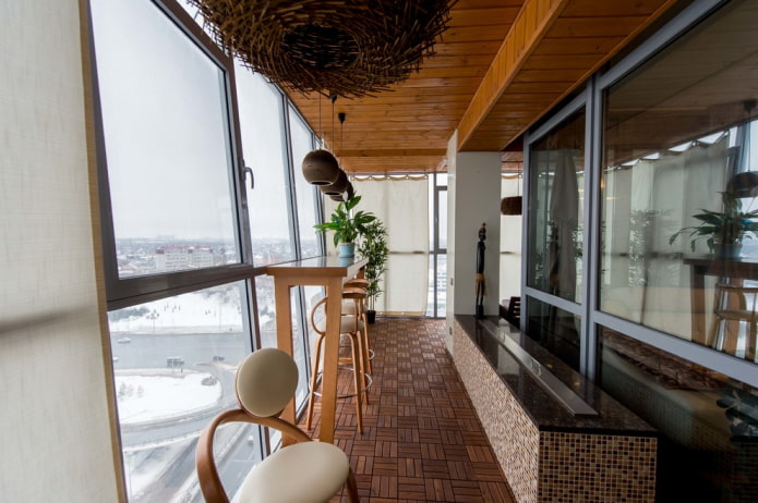 comptoir de bar sur la loggia