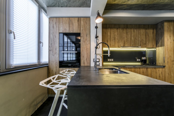 comptoir de bar avec un comptoir en pierre