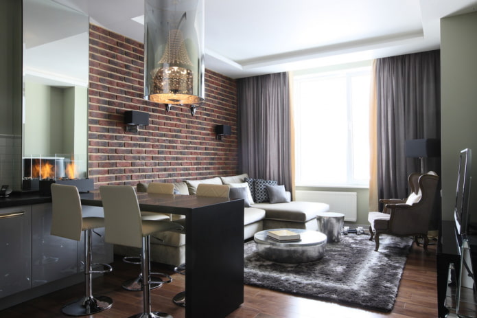Comptoir de bar dans le hall de style moderne
